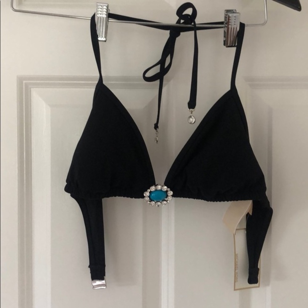 Michael Kors black bikini top NWT